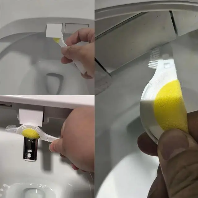 Alt view image 6 of 7 - 6 Pack Bidet Sprayer Cleaning Brush with Sponge Scrubber Bristles Smart Toilet Spraying Nozzle Brushes for Bidet Attachment Smart Bidet Toilet Seat Electronic Bidets Warm Water Air Dryer Tube