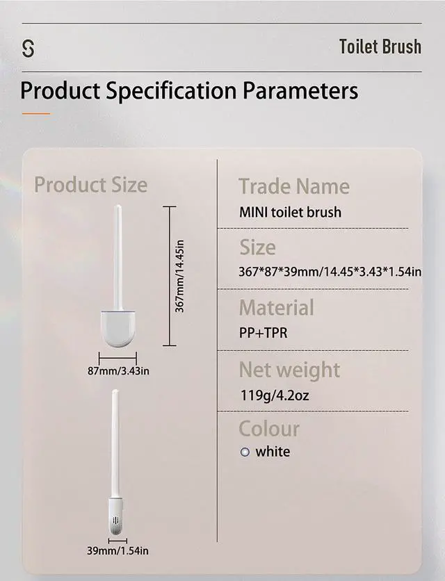 Alt view image 5 of 7 - Small Silicone Toilet Brush with Crevice Brush-Silicone Bristles, Gentle on Toilets | Bathroom Accessories for RVs, Trailers, Campers | Anti-Roll, Anti-Drip Wall-Mounted Design for Travel