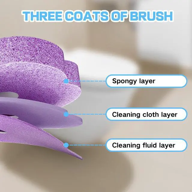 Alt view image 3 of 7 - 30 Disposable Toilet Brush Refills, Lavender Scented Toilet Wand Refill Pad | Replacement Toilet Cleaner Refill Heads for Toilet Bowl Deep Scrubbing