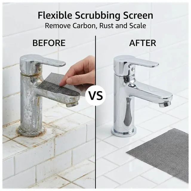 Alt view image 4 of 7 - 15PCS Cleaning Screens for Toilets, 5.5x4 Inch Flexible Mesh Pads Bowl Screen for Household Cleaning, Hard Water Scrubbing Pad, Toilet Ring Remover Pads for Bowls Toilet Grills Rust Scale