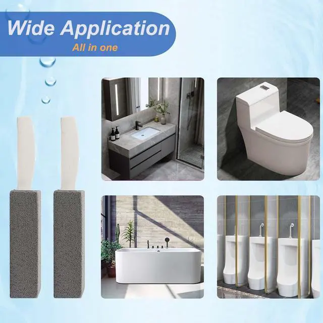 Alt view image 6 of 6 - Pumice Stone for Toilet Bowl Cleaning with Handle Pumice Toilet Stone 4 Pack