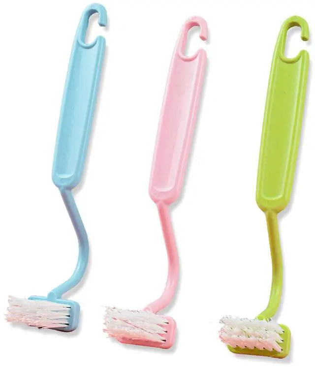 Main image of 3PCS V Shaped Plastic Brush, Small Cleaning Tool for Bathroom, Toilet | Corner Deep Cleaning