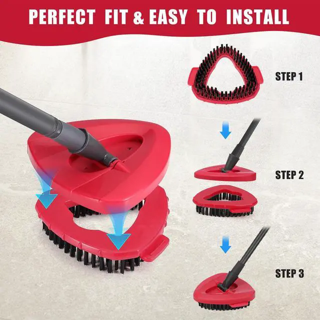 Alt view image 3 of 7 - 2 Pack Scrub Brush Replacement Head for O Cedar EasyWrin Spin Mop 1 Tank System, Spin Mop Replace Head Base, Shower Floor Scrubber, Hard Bristle Cleaning Brush for Bathroom Kitchen Wall Tile