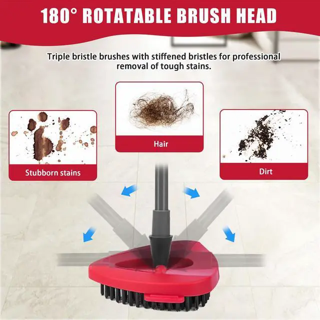 Alt view image 6 of 7 - 2 Pack Scrub Brush Replacement Head for O Cedar EasyWrin Spin Mop 1 Tank System, Spin Mop Replace Head Base, Shower Floor Scrubber, Hard Bristle Cleaning Brush for Bathroom Kitchen Wall Tile