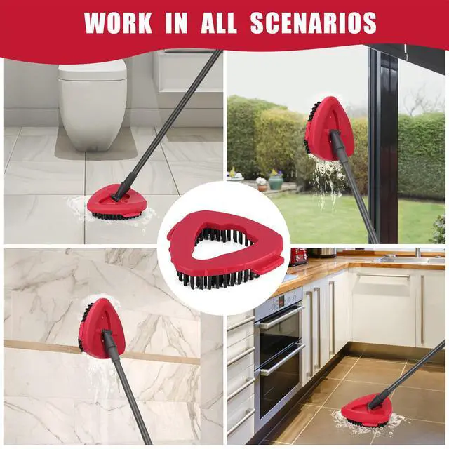 Alt view image 7 of 7 - 2 Pack Scrub Brush Replacement Head for O Cedar EasyWrin Spin Mop 1 Tank System, Spin Mop Replace Head Base, Shower Floor Scrubber, Hard Bristle Cleaning Brush for Bathroom Kitchen Wall Tile