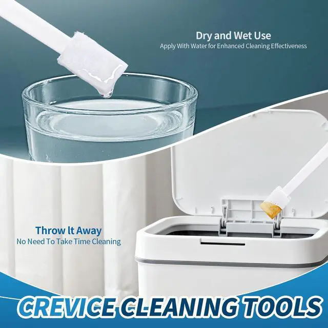 Alt view image 4 of 5 - 42 Pcs Disposable Crevice Cleaning Brush Set for Small Spaces | Scrub toilet corners, tracks, grooves, vents & fridge gaps. Disposable heads use & toss