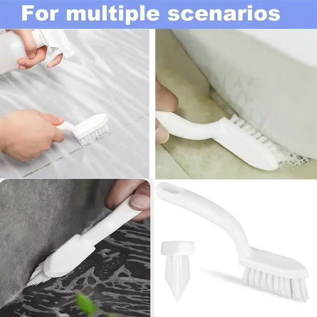 Alt view image 2 of 7 - Grout Tile Brush, Under Rim Toilet Brush, Crevice Cleaning Brush Gap Cleaner Tool for Bathroom/Shower/Kitchen/Window Groove Corner Rim Cleaning