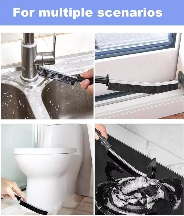 Alt view image 3 of 7 - Grout Tile Brush, Under Rim Toilet Brush, Crevice Cleaning Brush Gap Cleaner Tool for Bathroom/Shower/Kitchen/Window Groove Corner Rim Cleaning