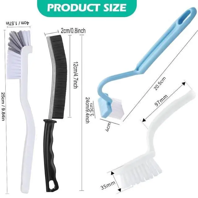 Alt view image 6 of 7 - Grout Tile Brush, Under Rim Toilet Brush, Crevice Cleaning Brush Gap Cleaner Tool for Bathroom/Shower/Kitchen/Window Groove Corner Rim Cleaning