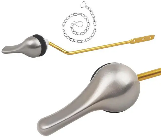 Main image of Toilet Handle Replacement Kit, Toilet Flush Handle with Stainless Steel Flapper Chains, Universal Toilet Lever for Most Side Mount Toilets, Brushed Nick Toilet Flush Lever
