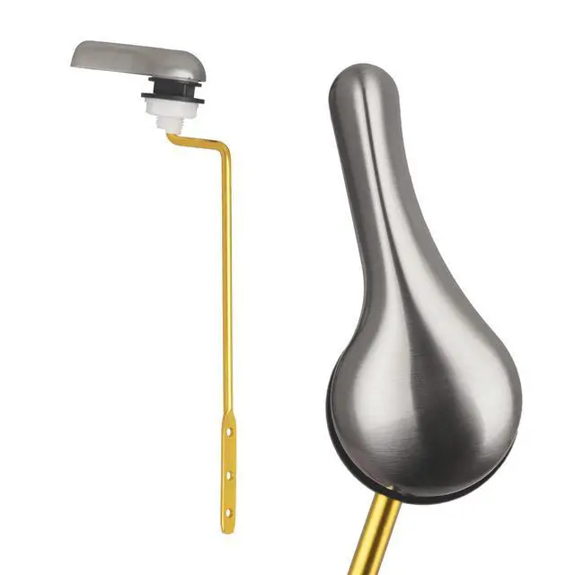 Alt view image 2 of 7 - Toilet Handle Replacement Kit, Toilet Flush Handle with Stainless Steel Flapper Chains, Universal Toilet Lever for Most Side Mount Toilets, Brushed Nick Toilet Flush Lever