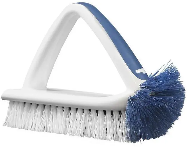 Main image of 2-in-1 Bath and Tile Scrubber Brush Tool, Crevice Cleaning Supplies, Dishwasher Safe, Rounded Bristles for Bathroom Scrubbing, Great for Tile, Bathtubs, and Showers
