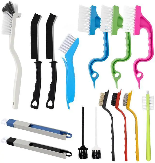 Main image of 15Pcs Crevice Cleaning Brush Groove Gap Hard Bristle Cleaning Tool Small Clean Brush for Cleaning Sink Toilet Kitchen Door Window Track Cup Teapot