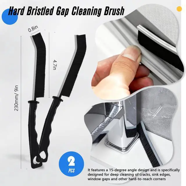Alt view image 3 of 7 - 15Pcs Crevice Cleaning Brush Groove Gap Hard Bristle Cleaning Tool Small Clean Brush for Cleaning Sink Toilet Kitchen Door Window Track Cup Teapot