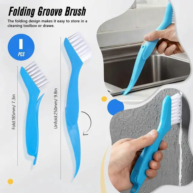 Alt view image 5 of 7 - 15Pcs Crevice Cleaning Brush Groove Gap Hard Bristle Cleaning Tool Small Clean Brush for Cleaning Sink Toilet Kitchen Door Window Track Cup Teapot