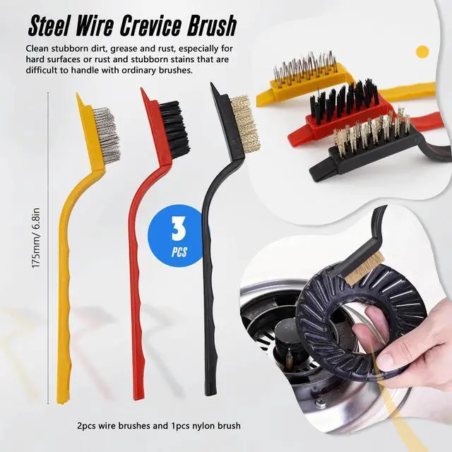 Alt view image 7 of 7 - 15Pcs Crevice Cleaning Brush Groove Gap Hard Bristle Cleaning Tool Small Clean Brush for Cleaning Sink Toilet Kitchen Door Window Track Cup Teapot