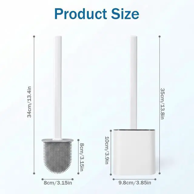 Alt view image 2 of 7 - RV Toilet Bowl Brush Silicone Bristles Toilet Brush and Holder Set | Compact Size Toilet Cleaner Brush Drill-Free Wall-Mounted Toilet Cleaning Brush Anti-Roll & Anti-Drip for RV Toilets, Campers