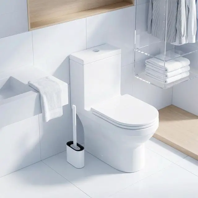 Alt view image 7 of 7 - RV Toilet Bowl Brush Silicone Bristles Toilet Brush and Holder Set | Compact Size Toilet Cleaner Brush Drill-Free Wall-Mounted Toilet Cleaning Brush Anti-Roll & Anti-Drip for RV Toilets, Campers