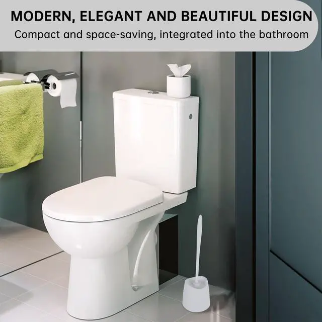 Alt view image 6 of 7 - Toilet Brush Holder Only, The Crisp White Toilet Brush Holder is Suitable for Many Toilet Brushes and can Effectively Conceal the Toilet Brush, for Bathroom/Restroom Storage