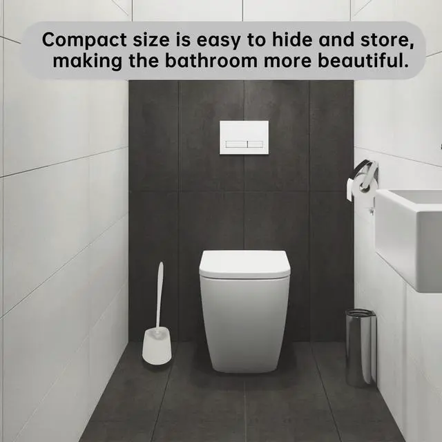 Alt view image 7 of 7 - Toilet Brush Holder Only, The Crisp White Toilet Brush Holder is Suitable for Many Toilet Brushes and can Effectively Conceal the Toilet Brush, for Bathroom/Restroom Storage