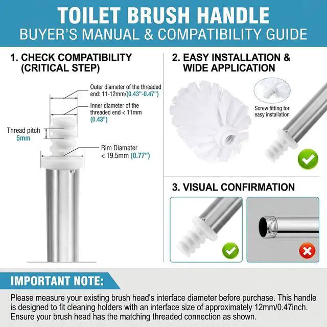 Alt view image 3 of 6 - 4Pcs Toilet Bowl Brush Replacement Head, Universal Toilet Brush Head Replacement, Ball Shaped Toilet Brushes Heads, for Home Hotel Bathroom Cleaning Tool(White)