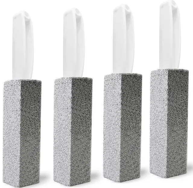 Main image of Pumice Stone Toilet Brush for Cleaning Toilet Bowl with Handle, Pumice Stick Pumice Scouring Pad for Cleaning, 4 Pack