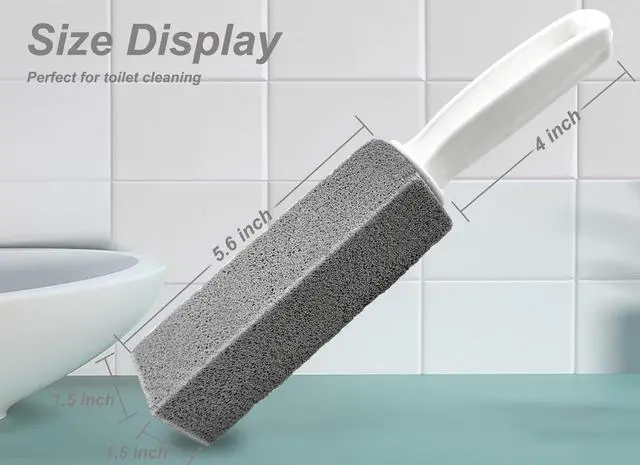 Alt view image 2 of 7 - Pumice Stone Toilet Brush for Cleaning Toilet Bowl with Handle, Pumice Stick Pumice Scouring Pad for Cleaning, 4 Pack