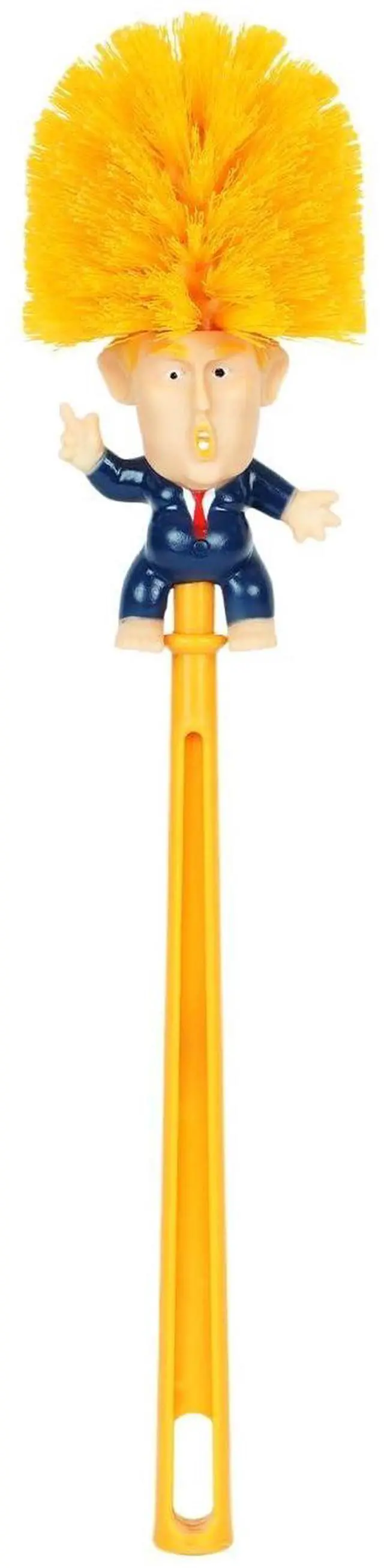 Main image of Funny Trump Toilet Brush with Adhesive Hooks, Prank Toilet Brush Cleaner, Make Toilet Great Again, Anti Trump Gag Gift for Bathroom Decor, Housewarming, White Elephant Party (1 pc)
