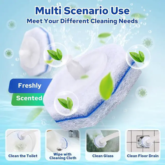 Alt view image 5 of 6 - 20pcs Disposable Toilet Brush Refills, Replacement Scrubber Heads | Compatible with most toilet cleaning wands and systems, easy disposable refill heads for quick bathroom cleaning