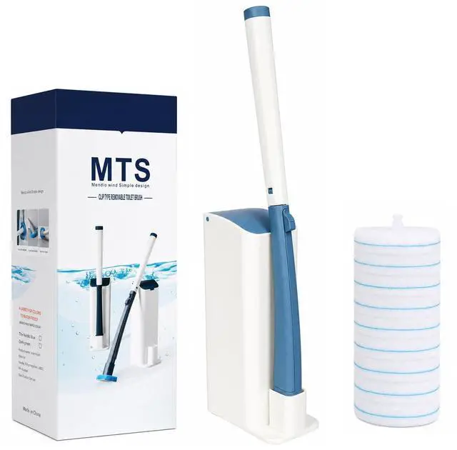 Main image of Disposable Toilet Brush Starter Set with 10 Replacement Pads, Touchless Toilet Cleaning System, Compatible with Clorox Toilet Wand Refills for Bathroom Toilets