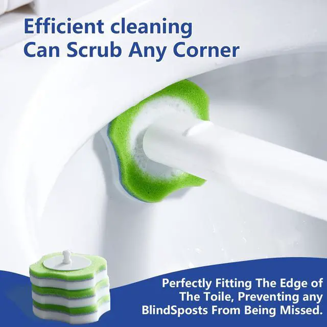 Alt view image 4 of 6 - Disposable Toilet Brush and Holder Set,30 Magic Sponge Eraser Refills | Wall Mounted,Deep Clean, Multi-Surface Cleaning,for Toilet Bowl Cleaners,Bathroom Cleaning, Bathtub