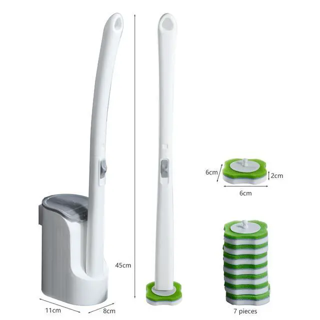 Alt view image 6 of 6 - Disposable Toilet Brush and Holder Set,30 Magic Sponge Eraser Refills | Wall Mounted,Deep Clean, Multi-Surface Cleaning,for Toilet Bowl Cleaners,Bathroom Cleaning, Bathtub