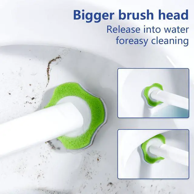 Alt view image 5 of 6 - Disposable Toilet Brush and Holder Set,30 Magic Sponge Eraser Refills | Wall Mounted,Deep Clean, Multi-Surface Cleaning,for Toilet Bowl Cleaners,Bathroom Cleaning, Bathtub