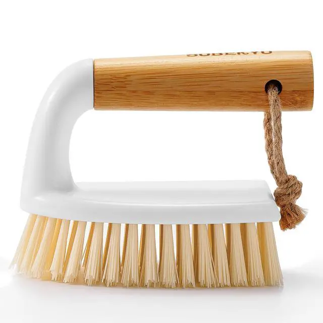 Alt view image 3 of 6 - Scrub Brush, Cleaning Brushes with Handle for Household Use, Heavy Duty Scrub Brushes for Cleaning Bathroom Shower Toilet Bathtub Tile Floor Carpet, White, 2P