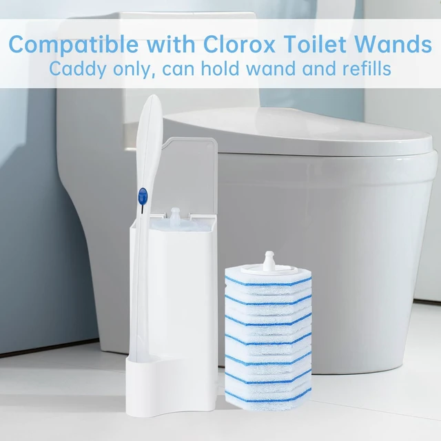 Alt view image 2 of 6 - 2 Pack Holder for Clorox Toilet Wand, Compatible with Clorox Toilet Wand Holder only, White & Gray
