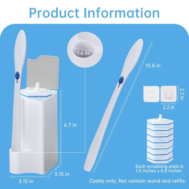 Alt view image 5 of 6 - 2 Pack Holder for Clorox Toilet Wand, Compatible with Clorox Toilet Wand Holder only, White & Gray