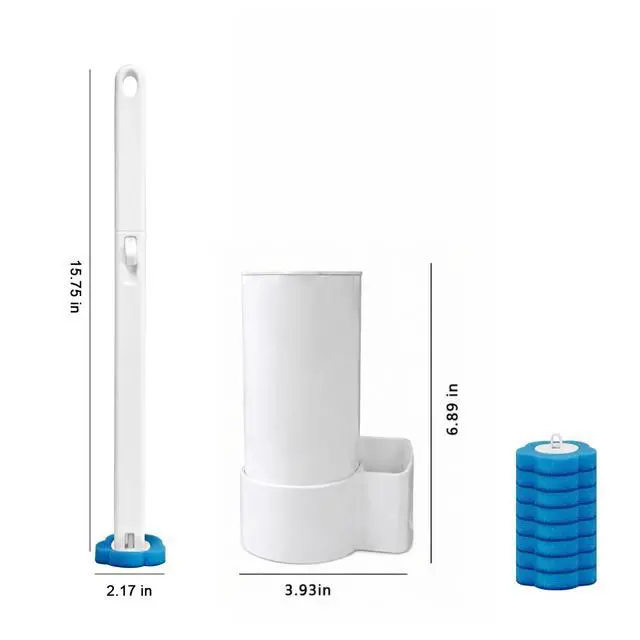 Alt view image 2 of 7 - Disposable Toilet Brush Wand Starter Kit with 24 Pre-Loaded Cleaner-Infused Refills, Wall Mounted Toilet Bowl Cleaner System with Holder, Space-Saving Bathroom Cleaning Supplies for Home, RV