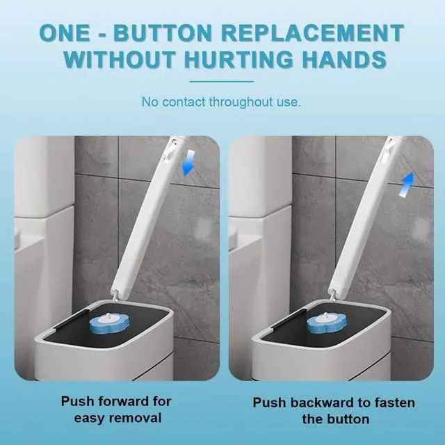 Alt view image 6 of 7 - Disposable Toilet Brush Wand Starter Kit with 24 Pre-Loaded Cleaner-Infused Refills, Wall Mounted Toilet Bowl Cleaner System with Holder, Space-Saving Bathroom Cleaning Supplies for Home, RV