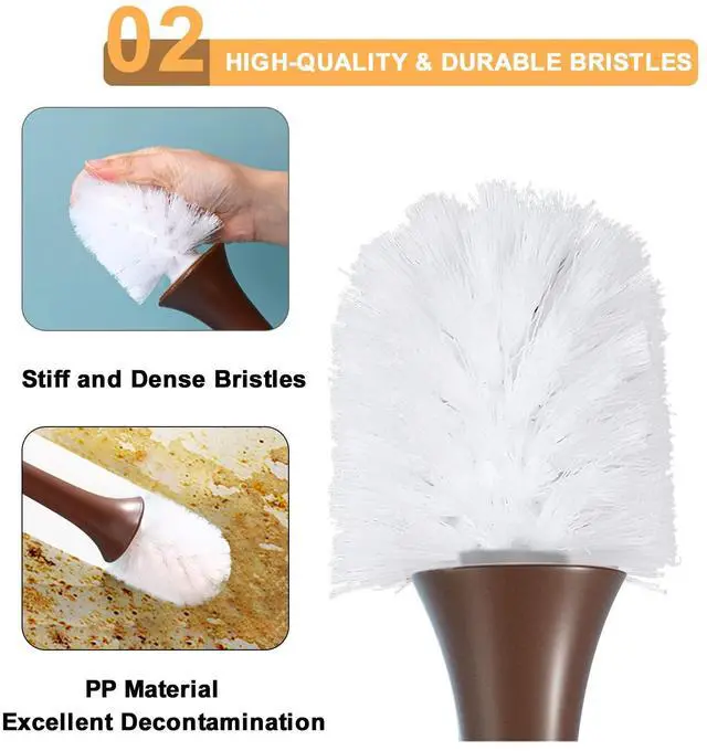 Alt view image 3 of 7 - Toilet Brush, Giraffe Shape,1-Pack | Cute Shape Look, PP Bristles Round Brush, Compact Size, Floor Standing
