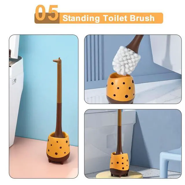 Alt view image 6 of 7 - Toilet Brush, Giraffe Shape,1-Pack | Cute Shape Look, PP Bristles Round Brush, Compact Size, Floor Standing