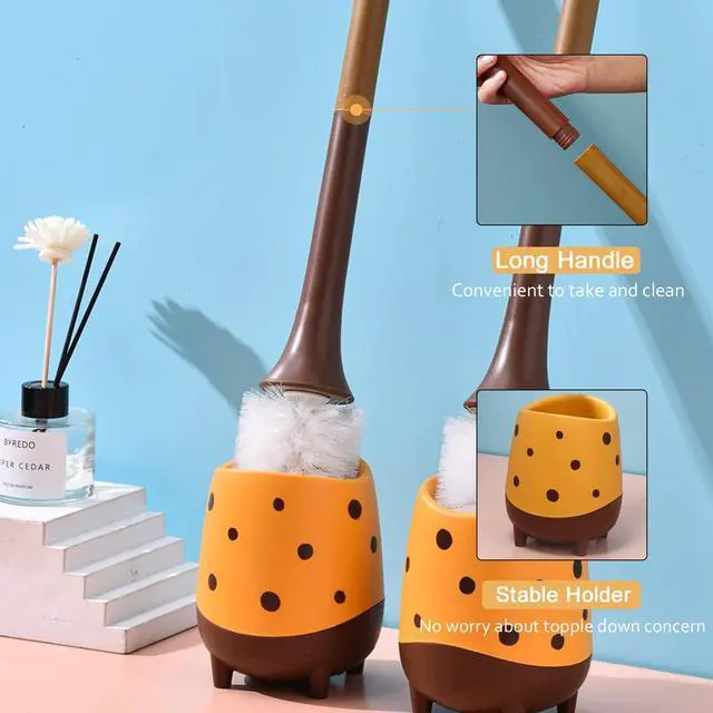 Alt view image 7 of 7 - Toilet Brush, Giraffe Shape,1-Pack | Cute Shape Look, PP Bristles Round Brush, Compact Size, Floor Standing