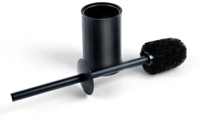 Main image of Toilet Bowl Brush and Holder Long Handle Toilet Brush for Bathroom Toilet Scrubbing Brush with Stainless Steel Base for Domestic Deep Cleaning Under Rims (Black 1)