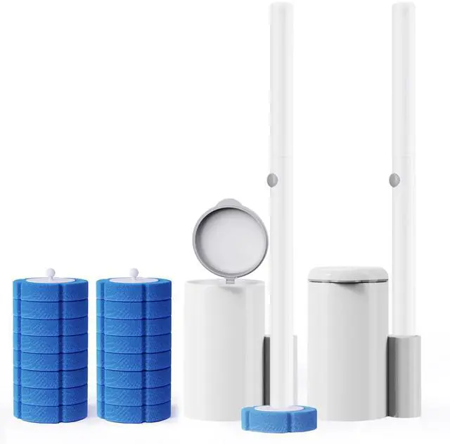 Main image of Disposable Toilet Brush 2 Pack- Each Toilet Bowl Brush with 8PCS Refills