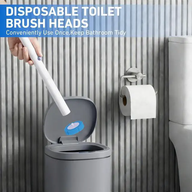 Alt view image 6 of 7 - Disposable Toilet Brush 2 Pack- Each Toilet Bowl Brush with 8PCS Refills