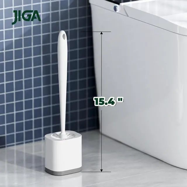 Alt view image 6 of 7 - Toilet Bowl Brush and Holder, White, 2 Pack | Deep Cleaning, Ergonomic Handle, Modern Design, with Groove Gap Brushes, Space Saving, Bathroom Accessories