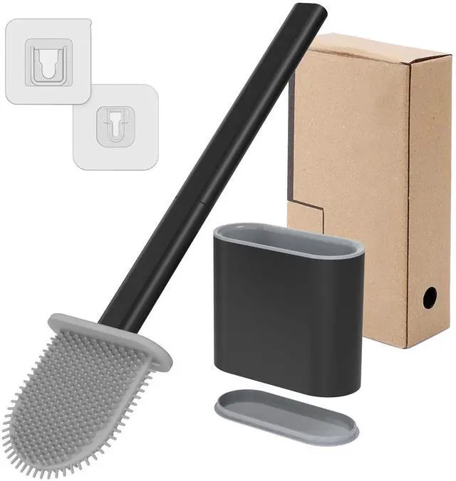 Main image of RV Toilet Bowl Brush - Silicone Bristles, Gentle on Toilets | Wall-Mounted for RVs, Trailers, Campers | Anti-Roll, Anti-Drip Design for Travel-Friendly Convenience