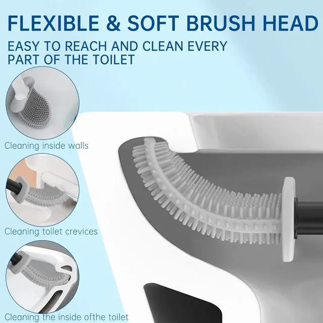 Alt view image 3 of 7 - RV Toilet Bowl Brush - Silicone Bristles, Gentle on Toilets | Wall-Mounted for RVs, Trailers, Campers | Anti-Roll, Anti-Drip Design for Travel-Friendly Convenience