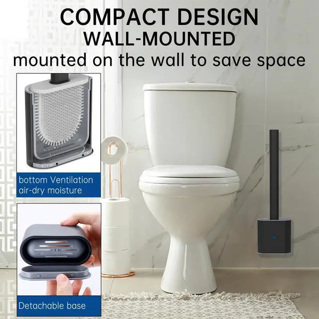 Alt view image 5 of 7 - RV Toilet Bowl Brush - Silicone Bristles, Gentle on Toilets | Wall-Mounted for RVs, Trailers, Campers | Anti-Roll, Anti-Drip Design for Travel-Friendly Convenience