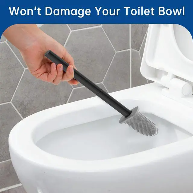 Alt view image 6 of 7 - RV Toilet Bowl Brush - Silicone Bristles, Gentle on Toilets | Wall-Mounted for RVs, Trailers, Campers | Anti-Roll, Anti-Drip Design for Travel-Friendly Convenience