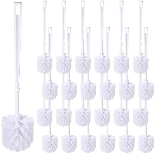Main image of 1 Pcs White Toilet Bowl Brush, Soft Bristle Bathroom Scrubber with Long Plastic Handle, Cleaning Brushes for Household, Commercial & Hospitality